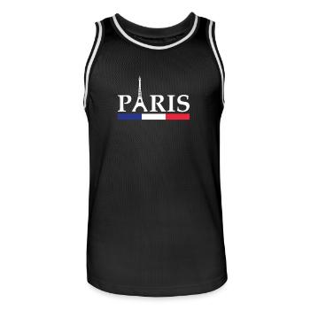 Paris Eiffel Tower und Frankreich Flagge Französisch stolz - Männer Basketball-Trikot - Schwarz/Weiß - Vorne - AI Model Male 185 dark (185cm)