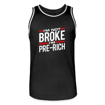I'm not broke - Men's Basketball Jersey - black/white - Front - AI Model Male 185 dark (185cm)