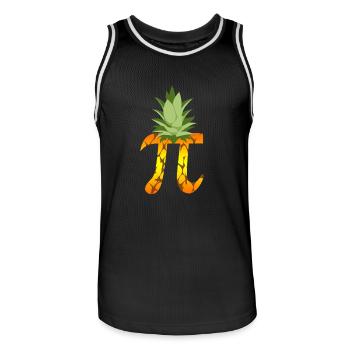 Ananas Pi Science Geek Mathématiques Symbole Humour - Maillot de basket Homme - noir/blanc - Devant - AI Model Male 185 dark (185cm)