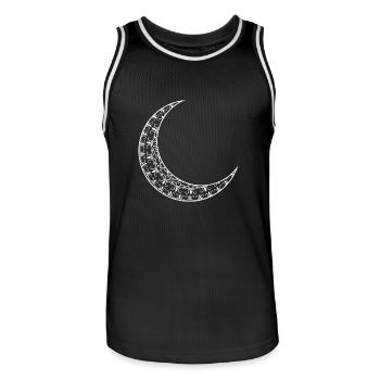 Croissant de lune cadeau Mandala ciel étoilé - Maillot de basket Homme - noir/blanc - Devant - AI Model Male 185 dark (185cm)