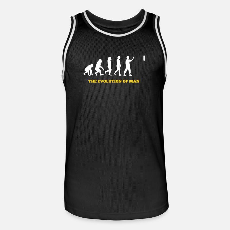 Darts - Evolution - Funny - Gift - Men's Basketball Jersey - black/white