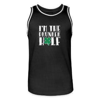 Je suis le Drunker Half Funny St. Patricks Day - Maillot de basket Homme - noir/blanc - Devant - AI Model Male 185 dark (185cm)