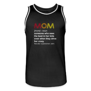 Mère Mama Madre Maman maman drôle de jour de mères GIFT - Maillot de basket Homme - noir/blanc - Devant - AI Model Male 185 dark (185cm)