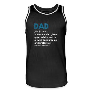 Journée de cadeau T-shirt de papa papa papa drôle Père - Maillot de basket Homme - noir/blanc - Devant - AI Model Male 185 dark (185cm)