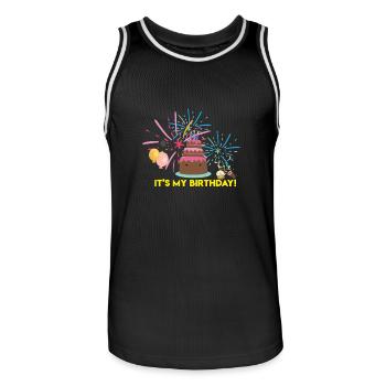 It's My Birthday - Maillot de basket Homme - noir/blanc - Devant - AI Model Male 185 dark (185cm)
