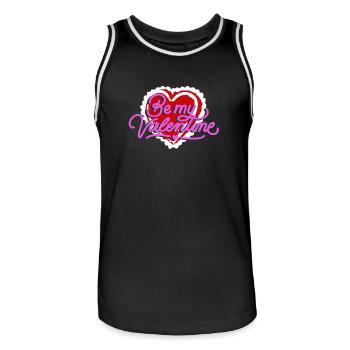 Magasin Be My Valentine coeur rouge Conception cadeau - Maillot de basket Homme - noir/blanc - Devant - AI Model Male 185 dark (185cm)
