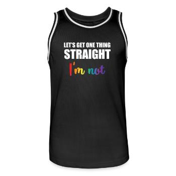 Gay - Gay - Gay Pride - Cadeau - Fierté - Maillot de basket Homme - noir/blanc - Devant - AI Model Male 185 dark (185cm)