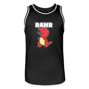 Dinosaur Dino Rawr gift vintage animal red - Men's Basketball Jersey - black/white - Front - AI Model Male 185 dark (185cm)