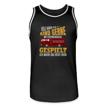 firetruck2 - Männer Basketball-Trikot - Schwarz/Weiß - Vorne - AI Model Male 185 dark (185cm)