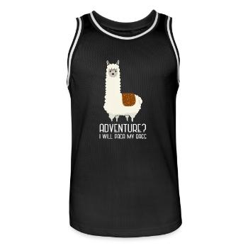 Adventure Alpaca | funny and sweet - Men's Basketball Jersey - black/white - Front - AI Model Male 185 dark (185cm)