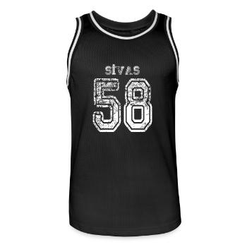 58 Sivas Türkisches Nummernschild als Geschenk - Männer Basketball-Trikot - Schwarz/Weiß - Vorne - AI Model Male 185 dark (185cm)