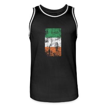 Irland Flagge irische Fahne Geschenk Ireland - Männer Basketball-Trikot - Schwarz/Weiß - Vorne - AI Model Male 185 dark (185cm)