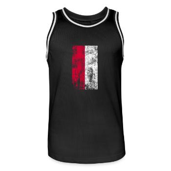 Polen Flagge Geschenk polnische Fahne - Männer Basketball-Trikot - Schwarz/Weiß - Vorne - AI Model Male 185 dark (185cm)