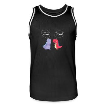 Les couples aiment la Saint-Valentin cadeau Dino T-Rex - Maillot de basket Homme - noir/blanc - Devant - AI Model Male 185 dark (185cm)