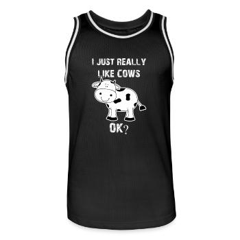 Kuh, Kühe, Rind, Cow lustiger Bauer - Männer Basketball-Trikot - Schwarz/Weiß - Vorne - AI Model Male 185 dark (185cm)