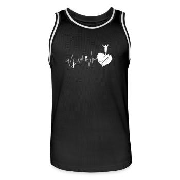 Berge Wandern Hiking Heartbeat Wanderer Geschenk - Männer Basketball-Trikot - Schwarz/Weiß - Vorne - AI Model Male 185 dark (185cm)