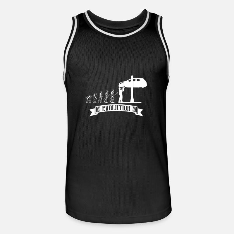 Evolution: Mécanicien automobile automobile mécatronique - Maillot de basket Homme - noir/blanc