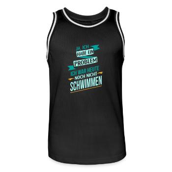 Schwimmen Sport Problem ich liebe Geschenk - Männer Basketball-Trikot - Schwarz/Weiß - Vorne - AI Model Male 185 dark (185cm)