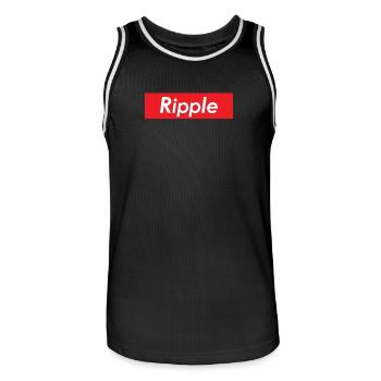 Ripple Red Rectangle Cryptocurrency XRP Blockchain - Men's Basketball Jersey - black/white - Front - AI Model Male 185 dark (185cm)