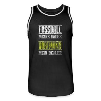 Fussball Meine Droge - Dortmund Dealer Geschenk - Männer Basketball-Trikot - Schwarz/Weiß - Vorne - AI Model Male 185 dark (185cm)