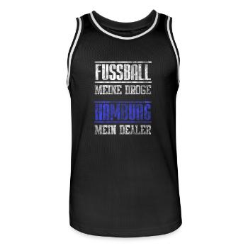 Fussball Meine Droge - Hamburg Dealer Geschenk - Männer Basketball-Trikot - Schwarz/Weiß - Vorne - AI Model Male 185 dark (185cm)