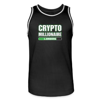 Crypto Millionaire Chargement numérique Blockchain HODL - Maillot de basket Homme - noir/blanc - Devant - AI Model Male 185 dark (185cm)