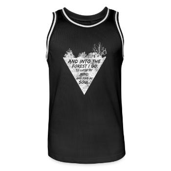 Hipster Triangle Woods Arbre cadeau - Maillot de basket Homme - noir/blanc - Devant - AI Model Male 185 dark (185cm)