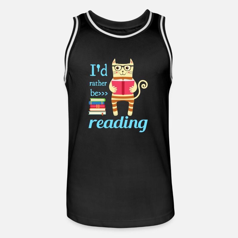 I would rather read - Men's Basketball Jersey - black/white