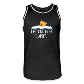 Fanfic Reader - Bookworm - Fanfiction - Reading - Men's Basketball Jersey - black/white - Front - AI Model Male 185 dark (185cm)