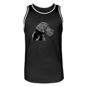 dogue allemand - Maillot de basket Homme - noir/blanc - Devant - AI Model Male 185 dark (185cm)