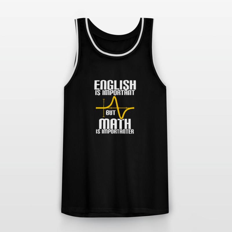 MATH IS MORE IMPORTANT THAN ENGLISH - MATH - COMPUTING Men's Basketball Jersey