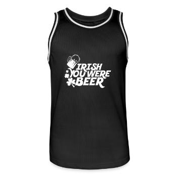 bière vous étiez irlandais - le jour de St Patrick - Blanc - Maillot de basket Homme - noir/blanc - Devant - AI Model Male 185 dark (185cm)