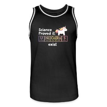 Funny Unicorn - Periodic Table - Gift - Men's Basketball Jersey - black/white - Front - AI Model Male 185 dark (185cm)
