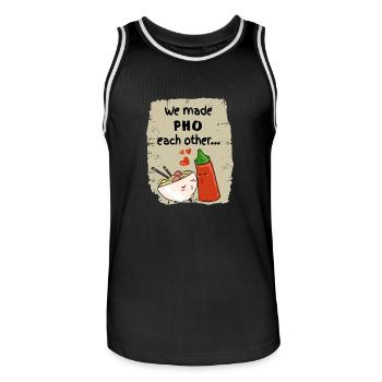 Vietnamesisch Pho Suppe Instant Nudeln Noods Liebe - Männer Basketball-Trikot - Schwarz/Weiß - Vorne - AI Model Male 185 dark (185cm)