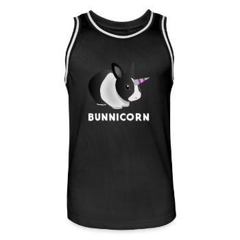 Bunnicorn Funny Bunny Einhorn Frohe Ostern Pascha - Männer Basketball-Trikot - Schwarz/Weiß - Vorne - AI Model Male 185 dark (185cm)
