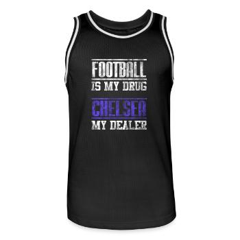 Chelsea Football Football as a great gift fan - Men's Basketball Jersey - black/white - Front - AI Model Male 185 dark (185cm)