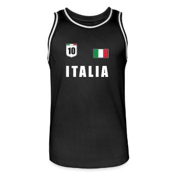 Italie chemise italienne de drapeau du football T-shirt - Maillot de basket Homme - noir/blanc - Devant - AI Model Male 185 dark (185cm)