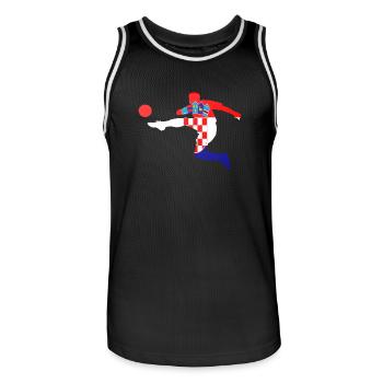 Fußball Bundesliga Sport Kroatien Flagge Spieler - Männer Basketball-Trikot - Schwarz/Weiß - Vorne - AI Model Male 185 dark (185cm)