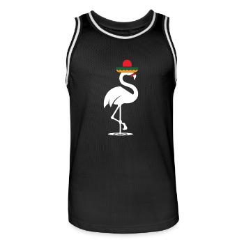 Sombrero Mustache Flamingo Funny Cinco De Mayo - Men's Basketball Jersey - black/white - Front - AI Model Male 185 dark (185cm)