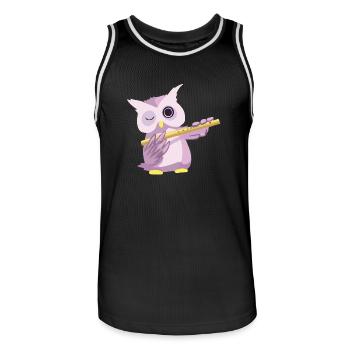 hibou hibou doux FLOTTE musique Déclaration Fun cadeau - Maillot de basket Homme - noir/blanc - Devant - AI Model Male 185 dark (185cm)