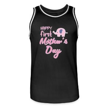 Maman - maman - Fête des Mères - - Maman Mère - Cadeau - Maillot de basket Homme - noir/blanc - Devant - AI Model Male 185 dark (185cm)