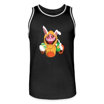 Lapin de Pâques oeufs de Pâques couleur doux mignon cadeau - Maillot de basket Homme - noir/blanc - Devant - AI Model Male 185 dark (185cm)