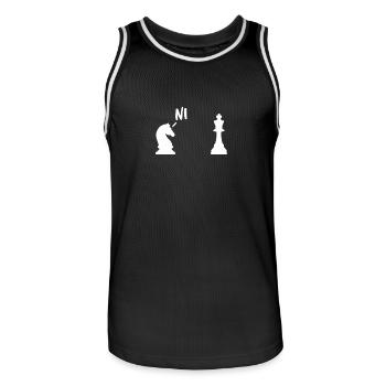 Chevaliers qui disent que le cadeau de joueur d'échecs de Ni - Maillot de basket Homme - noir/blanc - Devant - AI Model Male 185 dark (185cm)