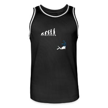 Plongée shirt Evolution cadeau Diver drôle - Maillot de basket Homme - noir/blanc - Devant - AI Model Male 185 dark (185cm)