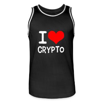 I Love Crypto White - Männer Basketball-Trikot - Schwarz/Weiß - Vorne - AI Model Male 185 dark (185cm)