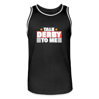 TALK DERBY - Männer Basketball-Trikot - Schwarz/Weiß - Vorne - AI Model Male 185 dark (185cm)