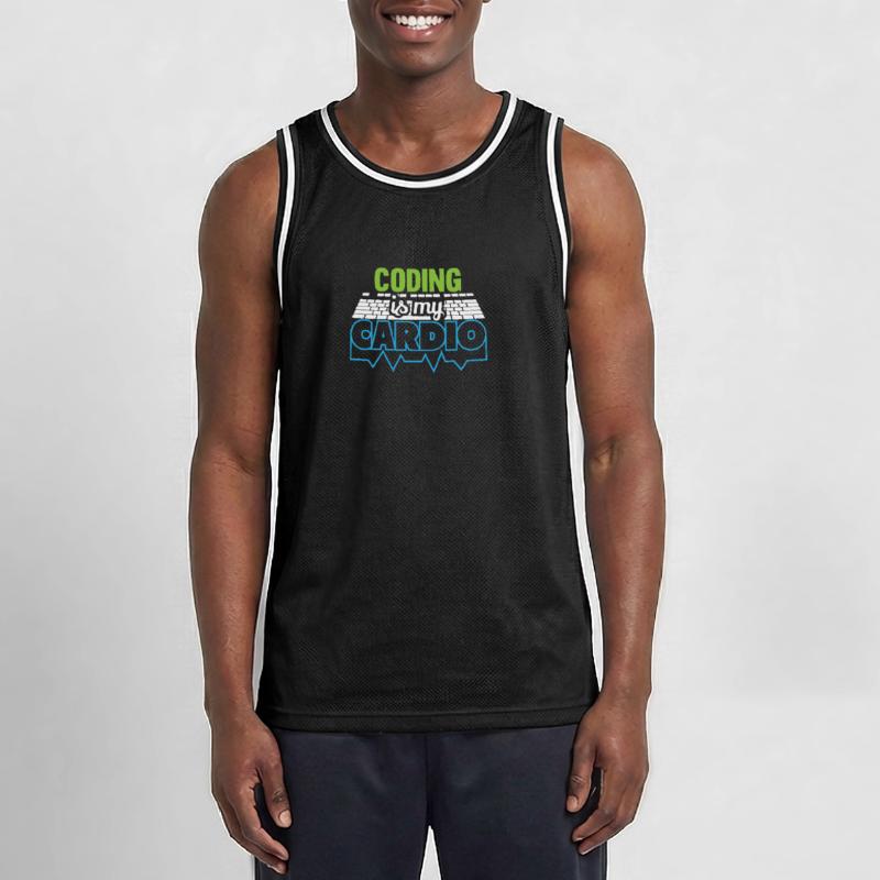 Programmierer Codierung ist mein Cardio Funny Developer Männer Basketball-Trikot