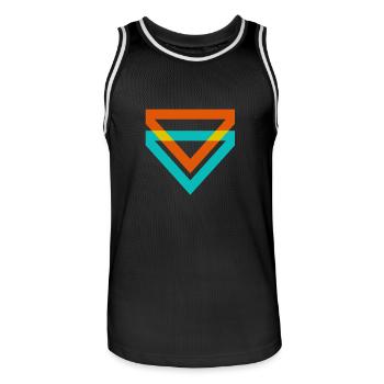 Triangular triangles are a kind of illusion - Men's Basketball Jersey - black/white - Front - AI Model Male 185 dark (185cm)