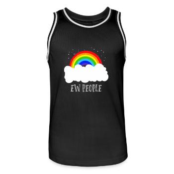Ew People Rainbow Cloud Funny Sarcastic - Men's Basketball Jersey - black/white - Front - AI Model Male 185 dark (185cm)