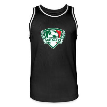 Mexico No 1 Soccer Team Gift - Men's Basketball Jersey - black/white - Front - AI Model Male 185 dark (185cm)